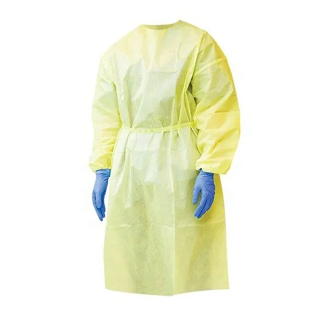 Factory Direct Delivery Medical Supplies Disposable Protective Suits Yellow Isolation Gown