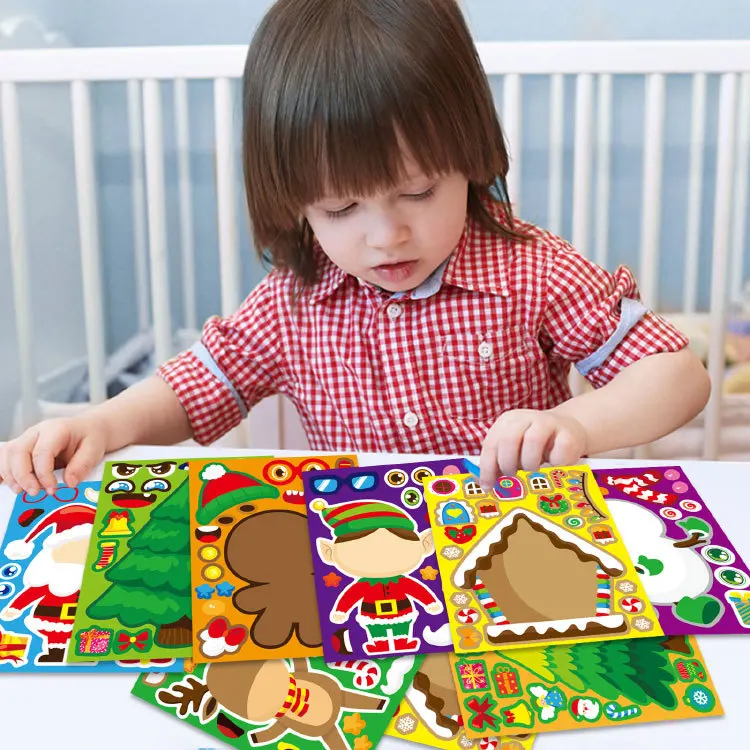 Christmas  PVC Cartoon Decorative Kids Stickers 24 pcs Per Bag  For Water Bottles Laptop Bumper Skateboard