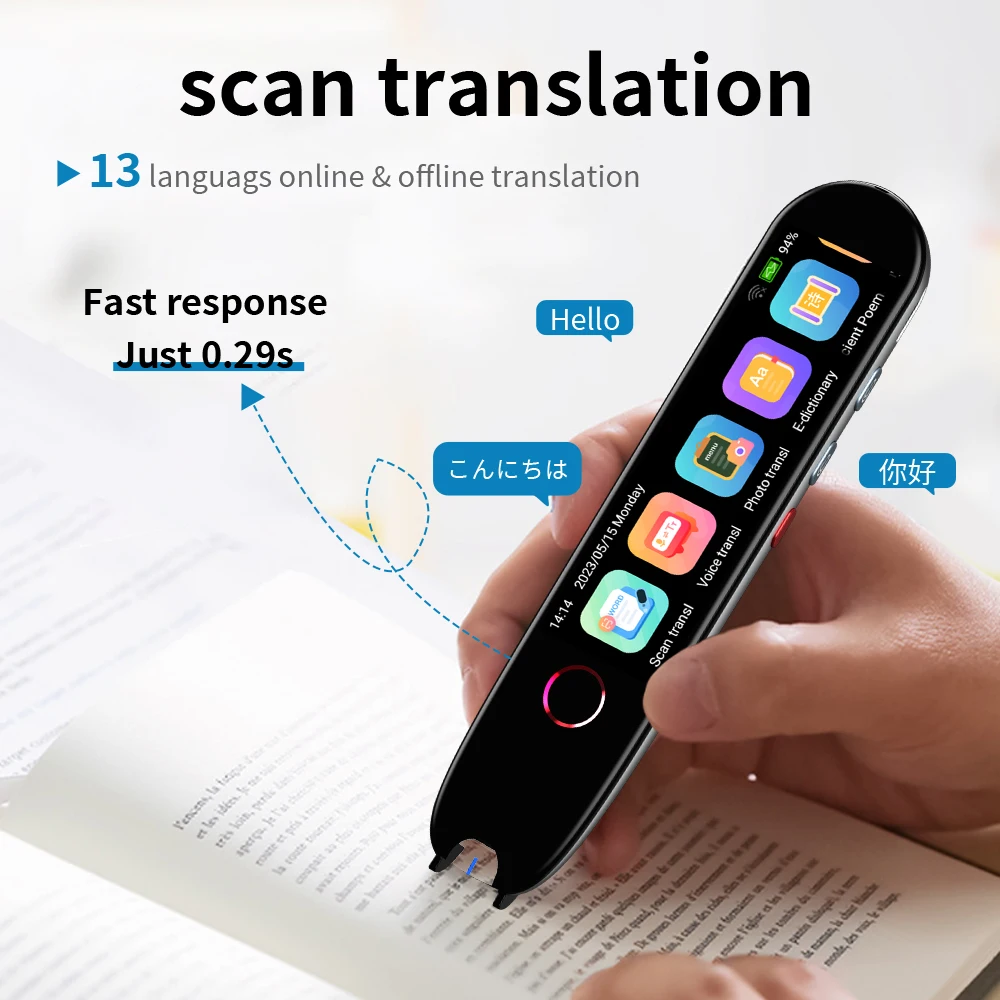 Customized Scan Translator Pen customized logo Voice Translation Device Multi-language Excerpt And Save Dictionary Scanner Pen