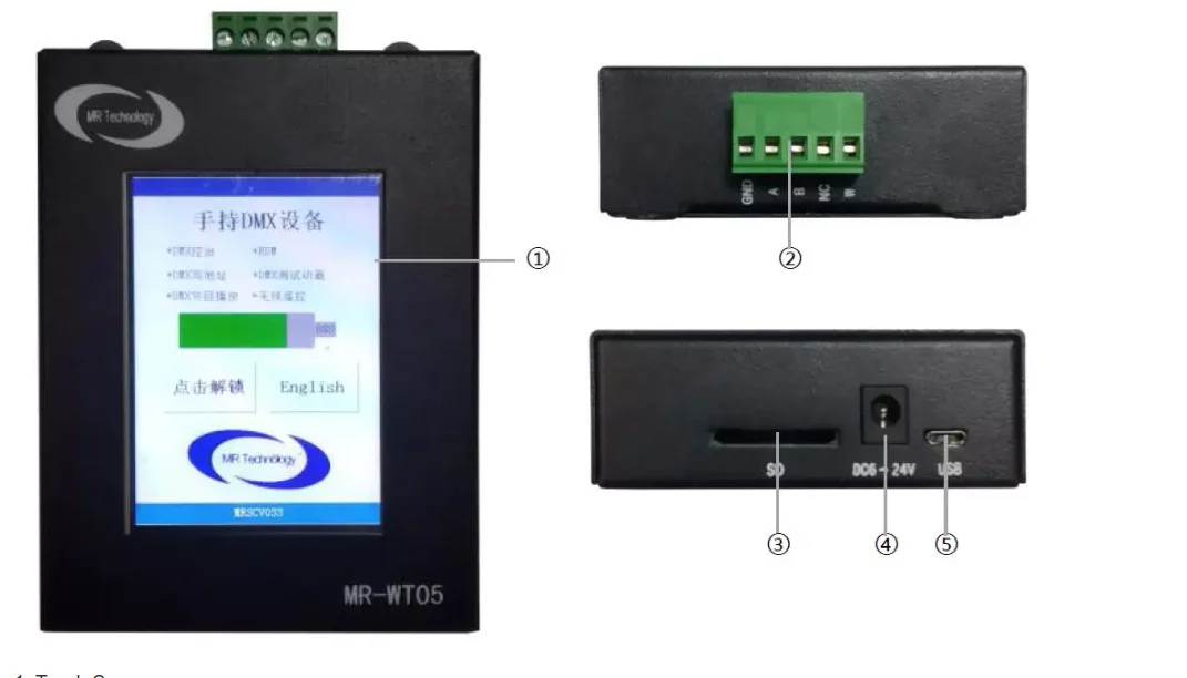 WT05 WT03 DMX writer 512 IC Chip address code writer RGB RGBW Touch screen led Controller TM512 UCS512