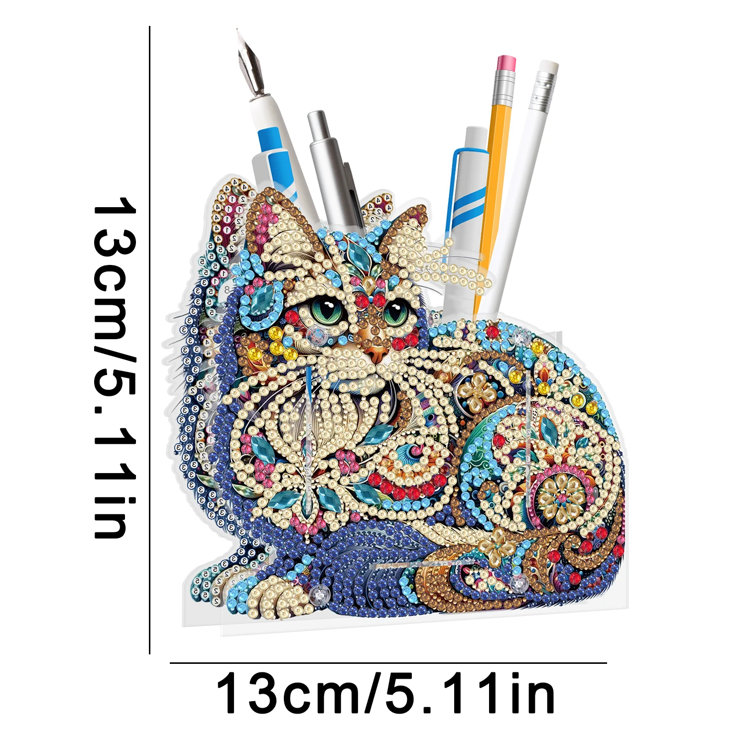 Christmas Desktop Ornaments Organizer Diamond Painting Pencil Holder Diamond Art Kits for Kids Adults