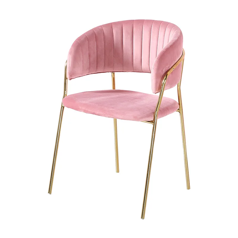 Living Room Lounge Luxury Modern Pink Velvet Dining Chair