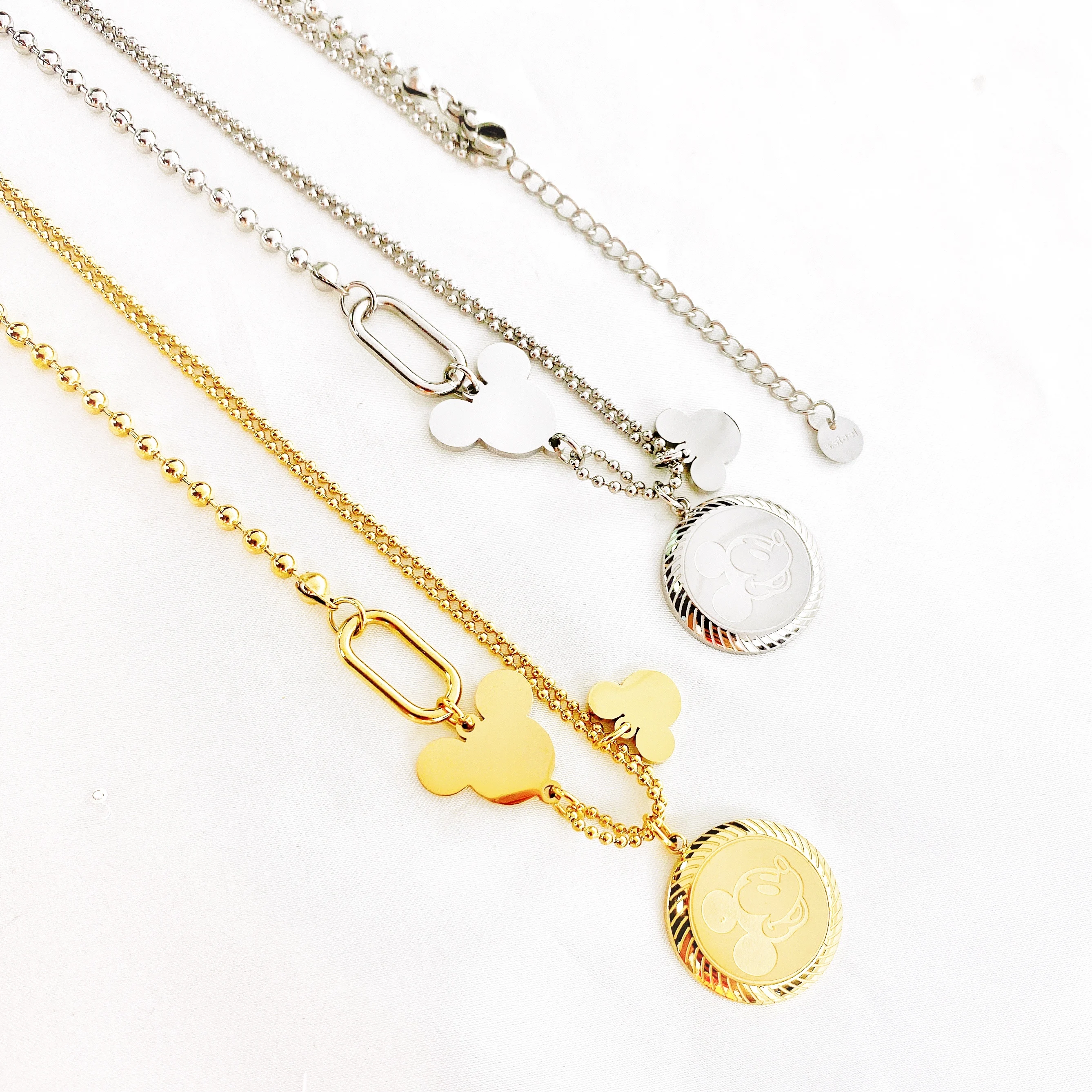 
Custom Cartoon Mickey Minnie Name Necklace Stainless Steel Mouse Letter Link Chain Necklaces Trenday Women Girl Gifts 