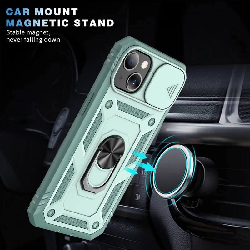 Shockproof Metal Ring holder Armor Rubber mobile phone case for iPhone 12 13 14 Pro Max Samsung  a73 a13 a32 s23 plus 23  Ultra