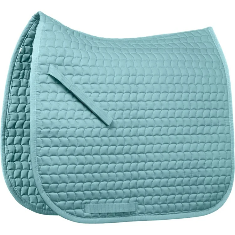 Luxury English Black Green Satin Equestrian Dressage Jump Horse Saddle Pad Set