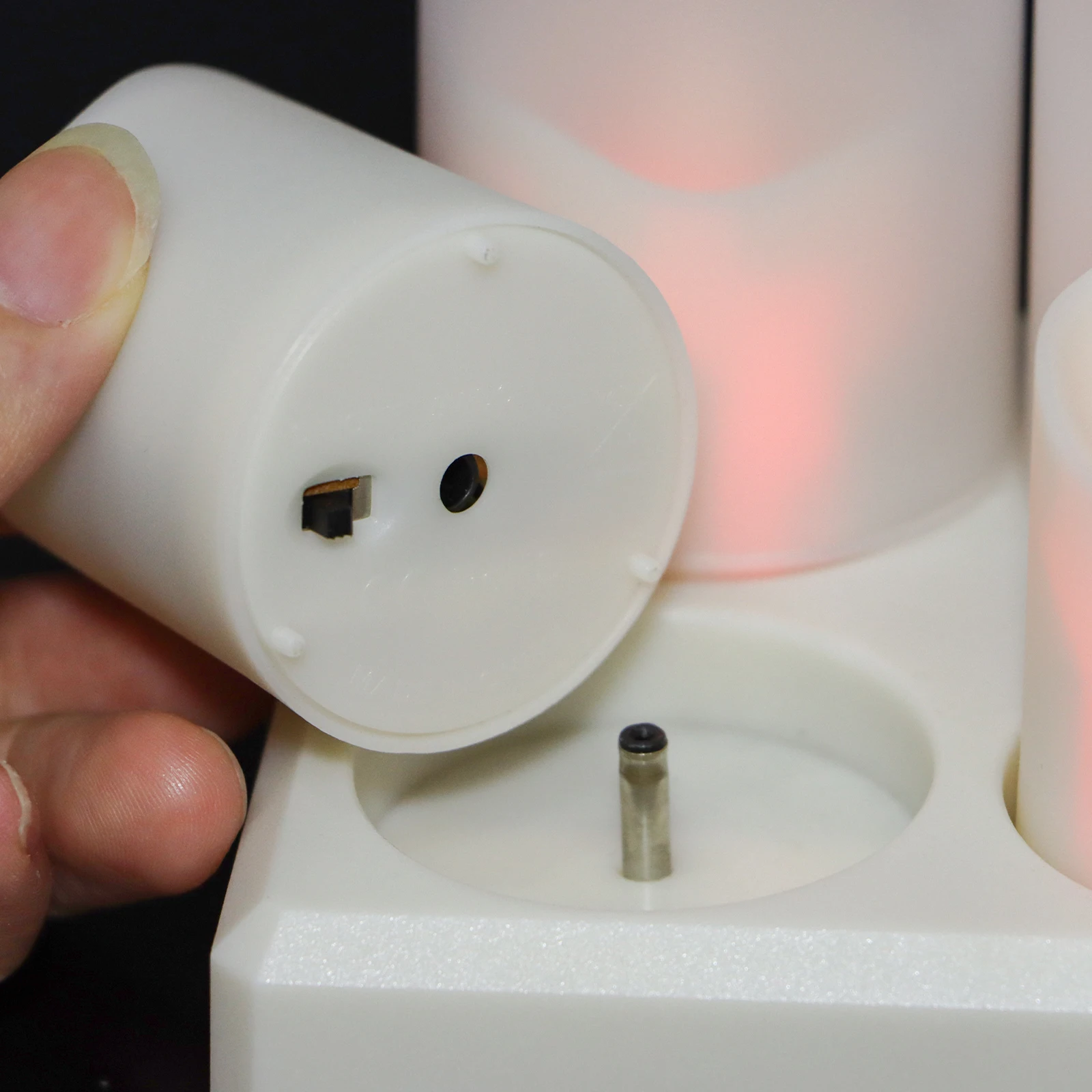 3D real flame warm light paraffin wax 5 hours timer flameless tea light led candle