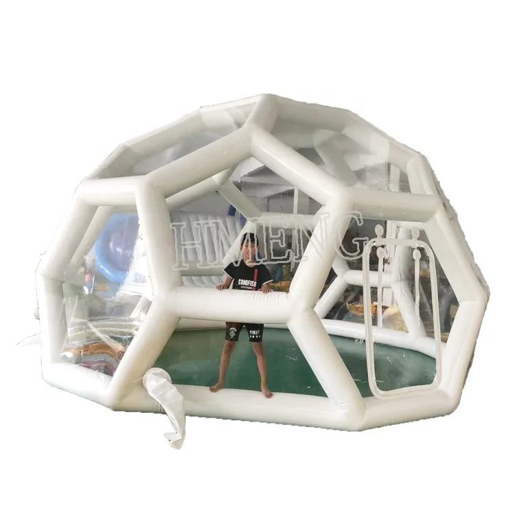 Huanmeng Inflatable Clear Dome Bubble Tent Room Transparent Outdoor Single Tunnel House Tent Hotel