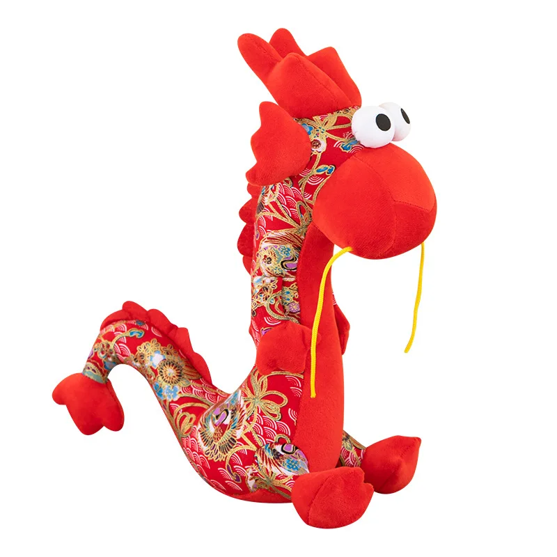 2024 mascot zodiac dragon doll Chinese style cloth art dragon New Year cartoon dragon doll activity gift wholesale
