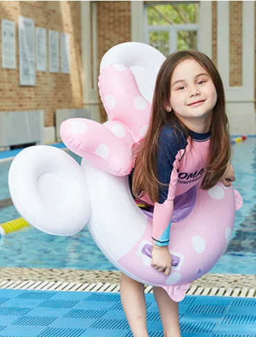 Toddler Kids Pool Floats Inflated Swimming Rings Print Mickey Minny Thick Sitting Swimming Circle