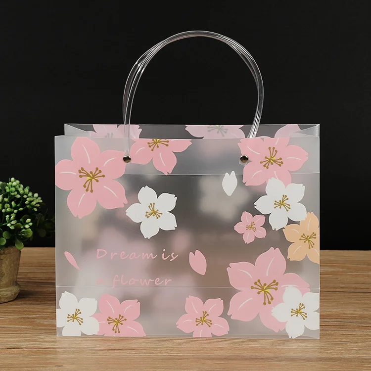 PP plastic handbag customized transparent packaging bag wholesale clothing shopping gift bag transparent pvc with gift bag