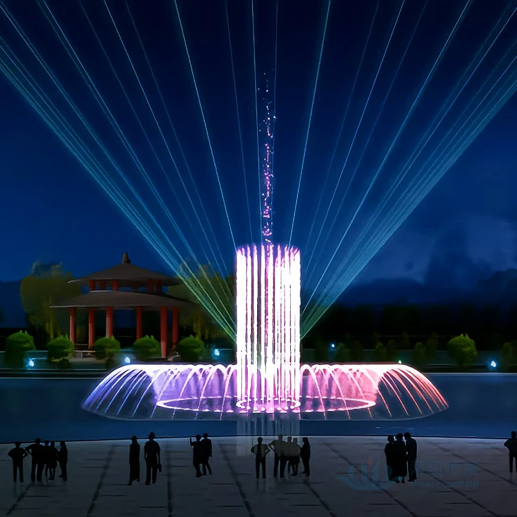 Hot-sale Customized Outdoor Large-scale Lake Water Musical Fountain DMX Light Water Screen Movie