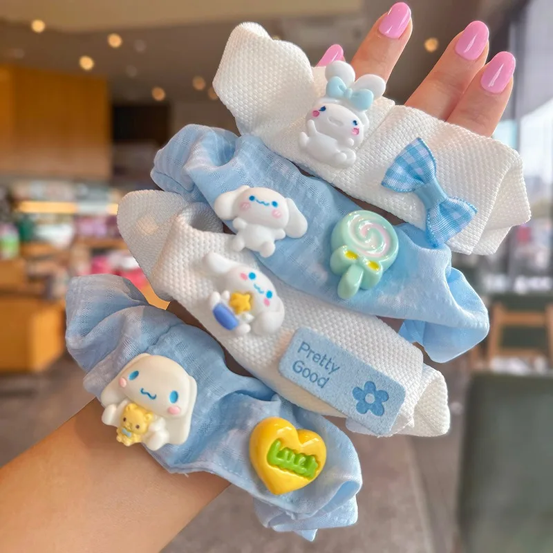 2024 New Arrivals Glitter  Hair Ties Korean Style Sweet Elastic Hair Band Ponytail Ball Girl Scrunchies