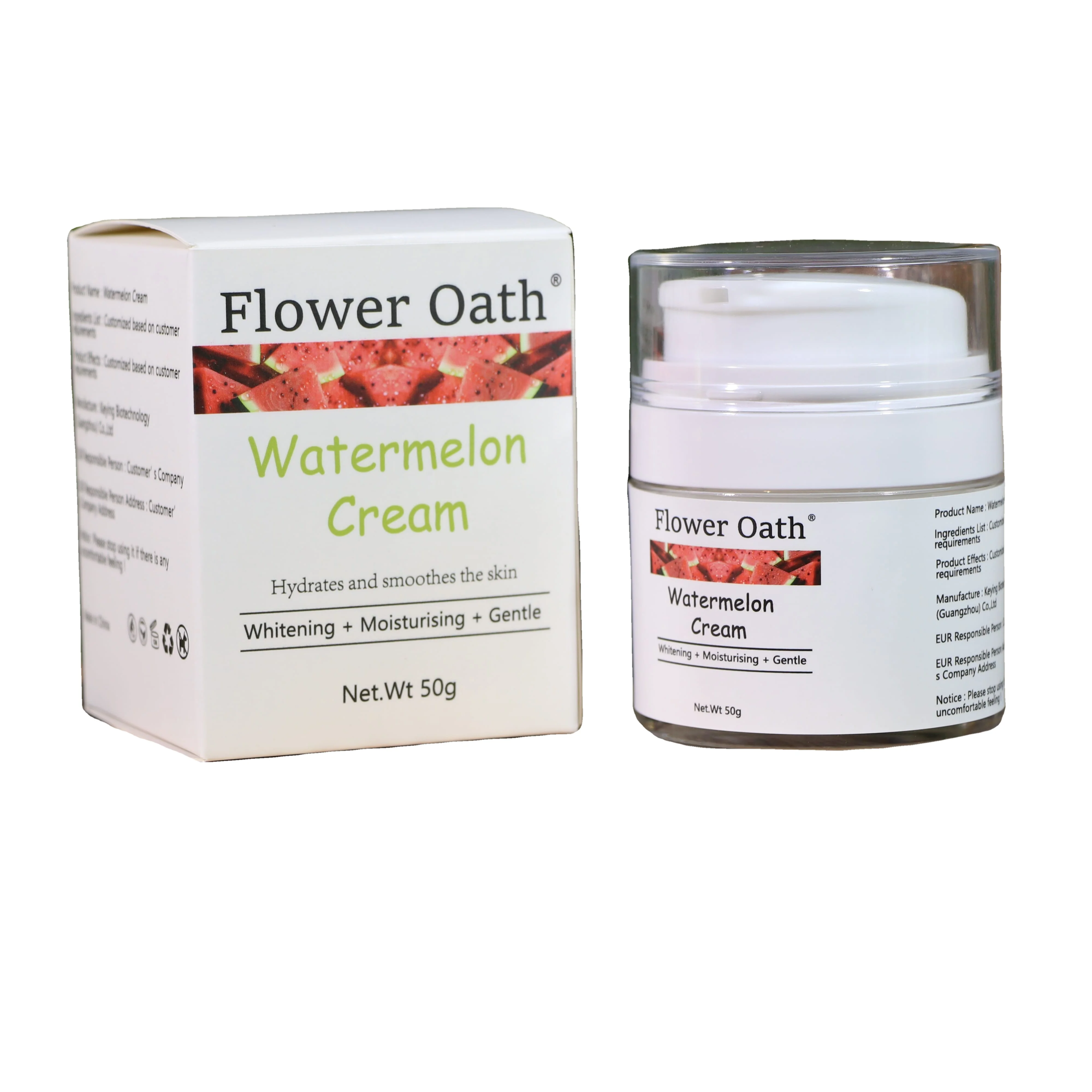 cream flat oval tube for face lotion Lasting bright watermelon face cream wholesale factory direct sell free sample delicate