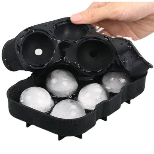 Экологически чистые, Лидер продаж, лотки для кубиков льда, силиконовая форма для шариков льда с крышкой, большие круглые формы для кубиков льда для виски