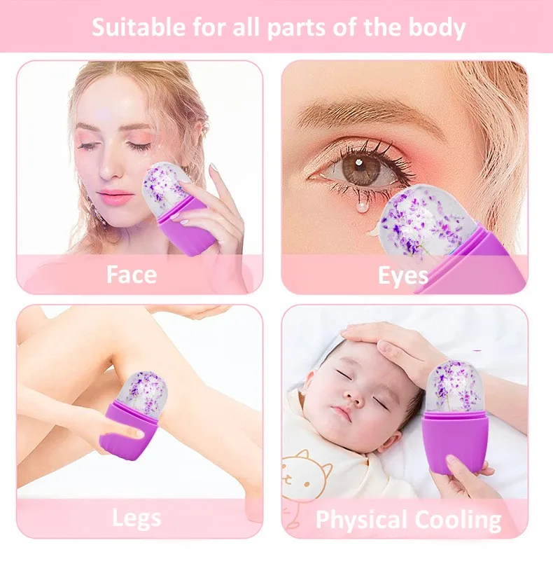 For Face Massager to Enhance Skin Glow Shrink & Tighten Pores Reusable Facial Ice Roller Silicone Ice Mold Anti-aging Removable