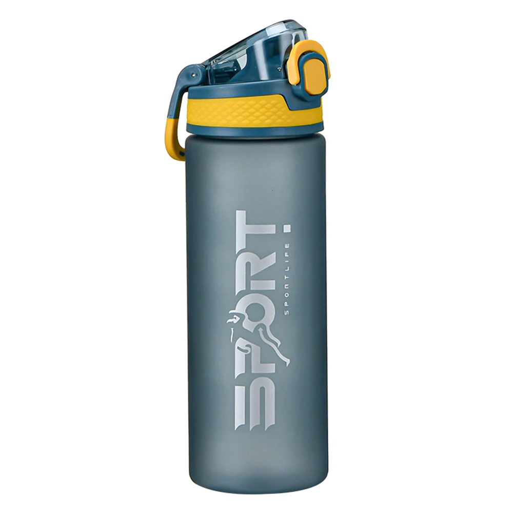 Portable Lifting Handle Outdoor Sports Plastic Bottle Lock Design Frosted Water Bottle
