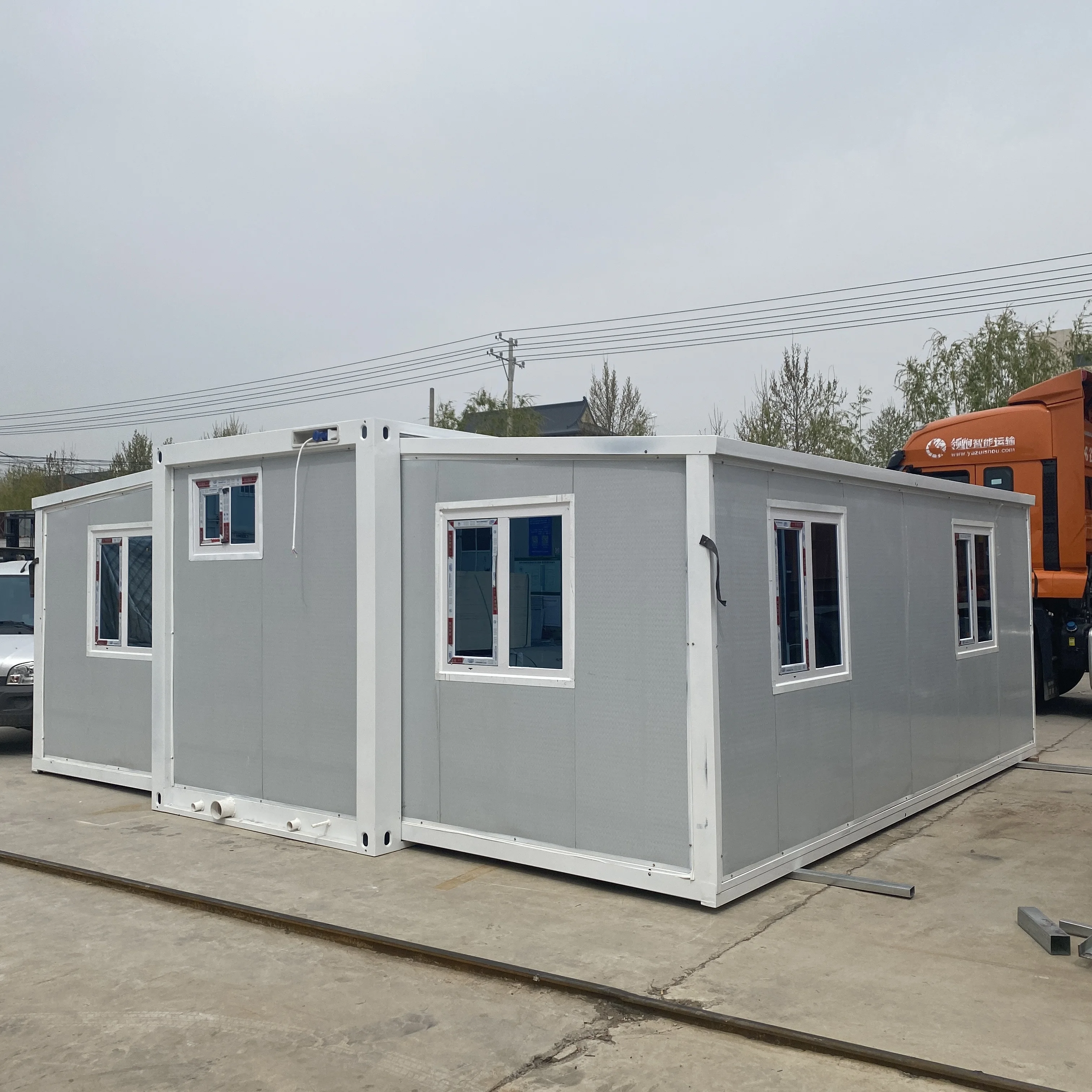 expandable flat pack prefab modular home 30ft container expandable house with solar energy