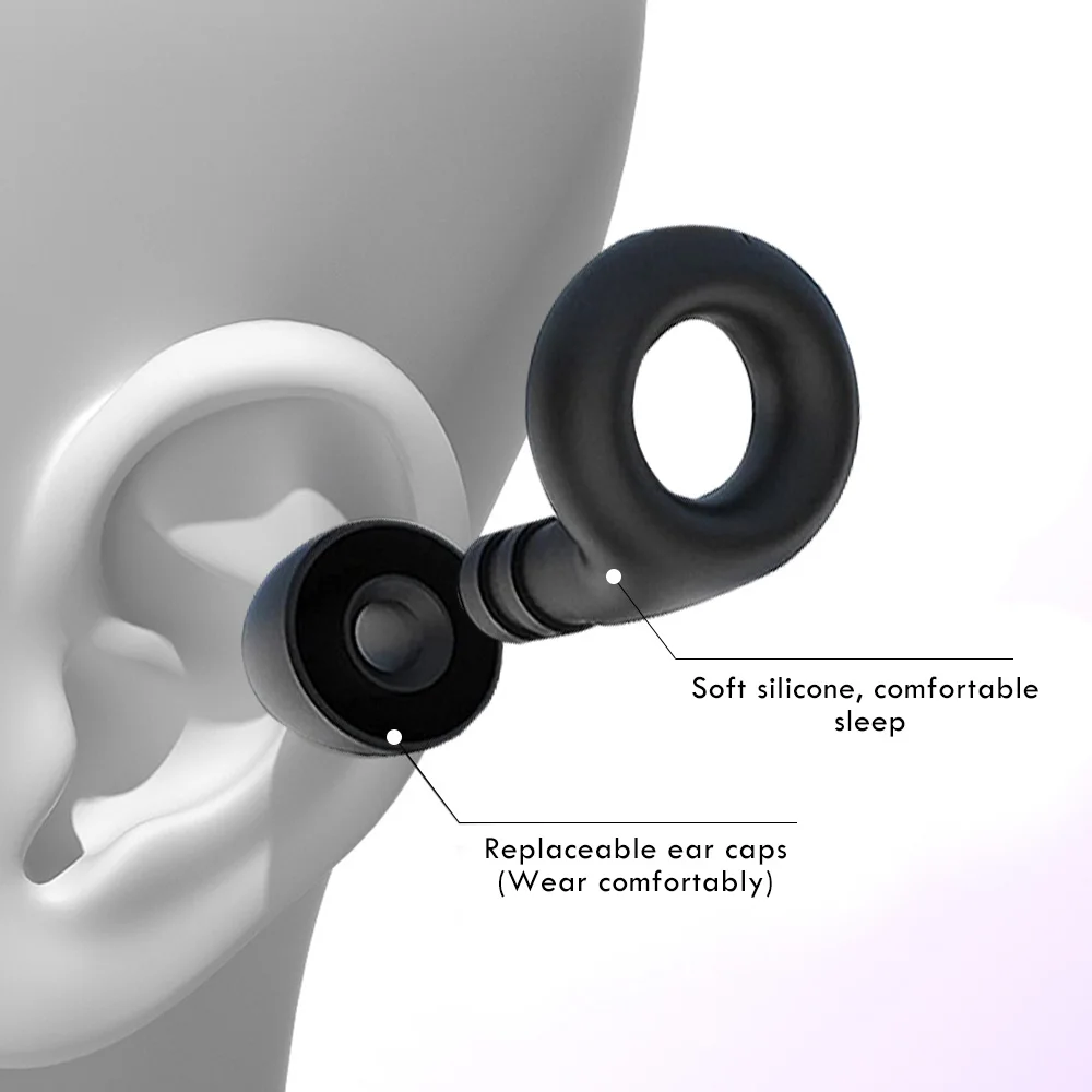 Custom logo Soundproof soft Reusable Airplane Acoustic Sound insulation swimming sleep earplugs