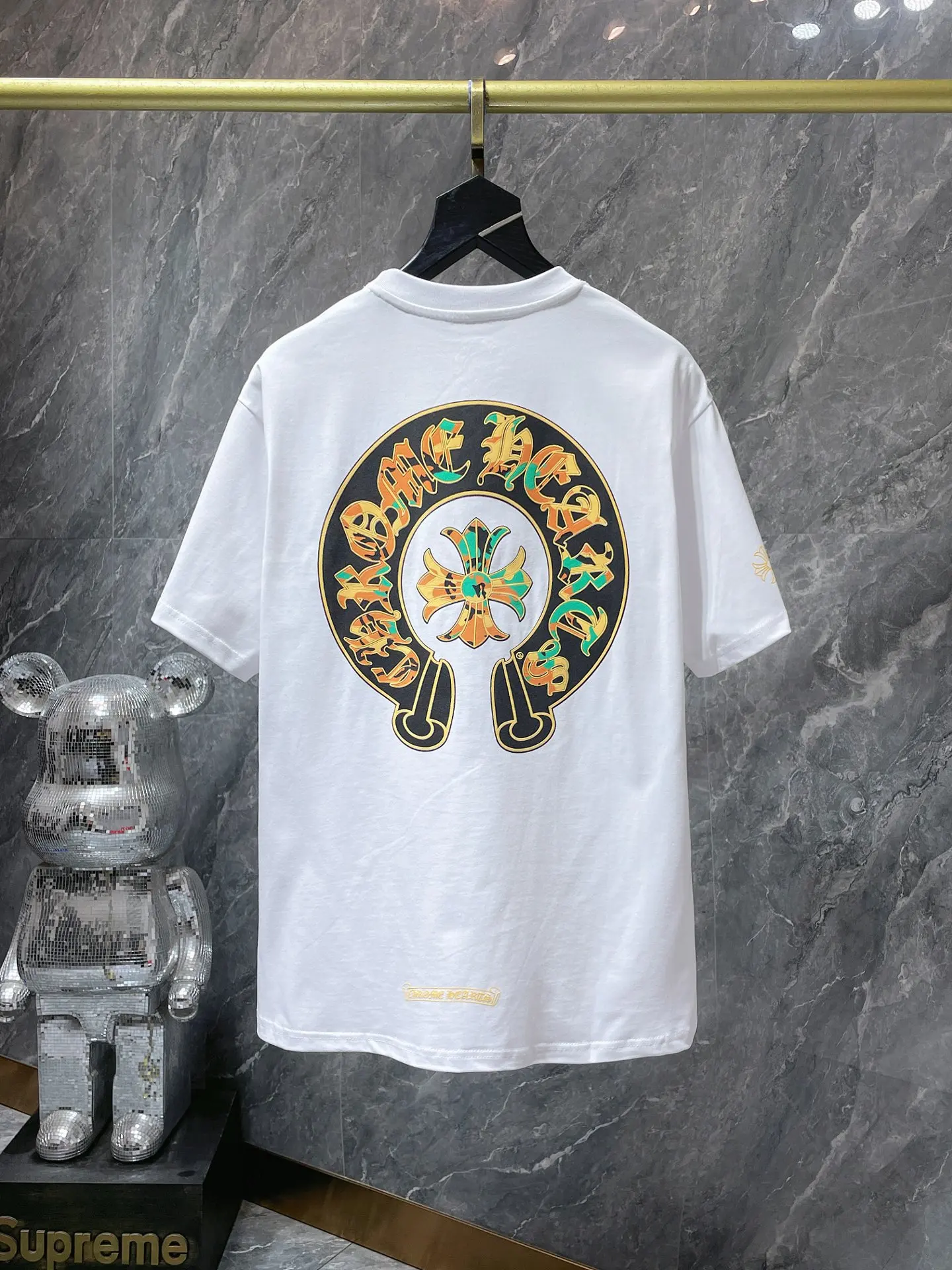 wholesale designer Chrome High-quality Heart pure cotton short-sleeved T-shirts unisex, casual style silicone printing tshirt
