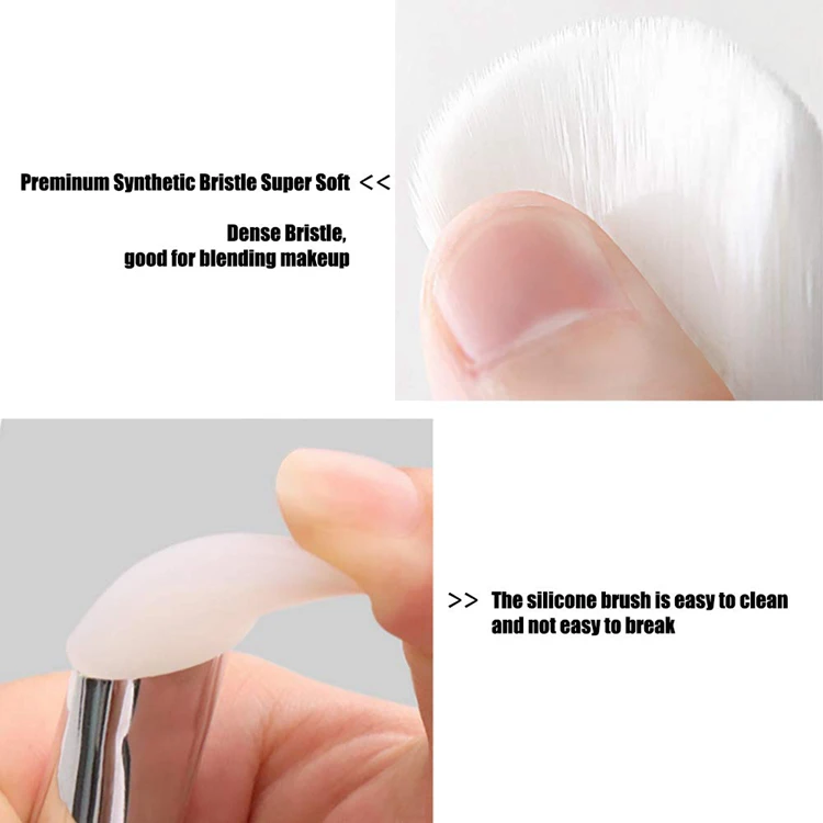 Wholesale Custom Hier Mini Dual Sided Mask Brushes Makeup Double End Plastic Fan Masking Brush And Cosmetic Spatula With  Logo