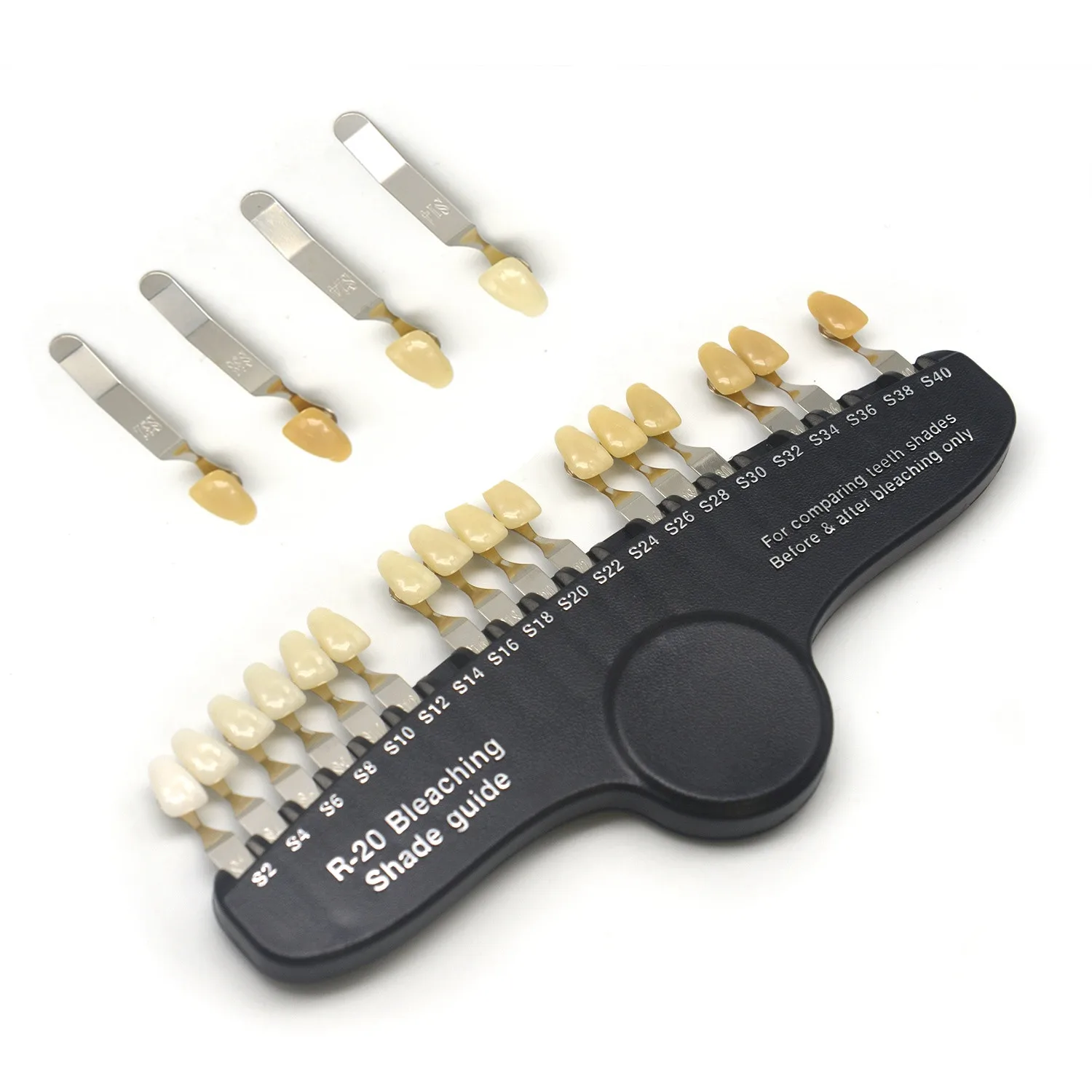 20 Colors Teeth Bleaching Dental Shade Guide Resin Beauty Salon Clinic Professional 3D Teeth Whitening Color Chart Shade Guide