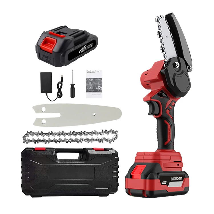 Китай завод портативный 24V батарея Мини Электрическая цепная пила для резки пила по дереву машины беспроводные 4/6 дюймовая цепная пила для продажи цена