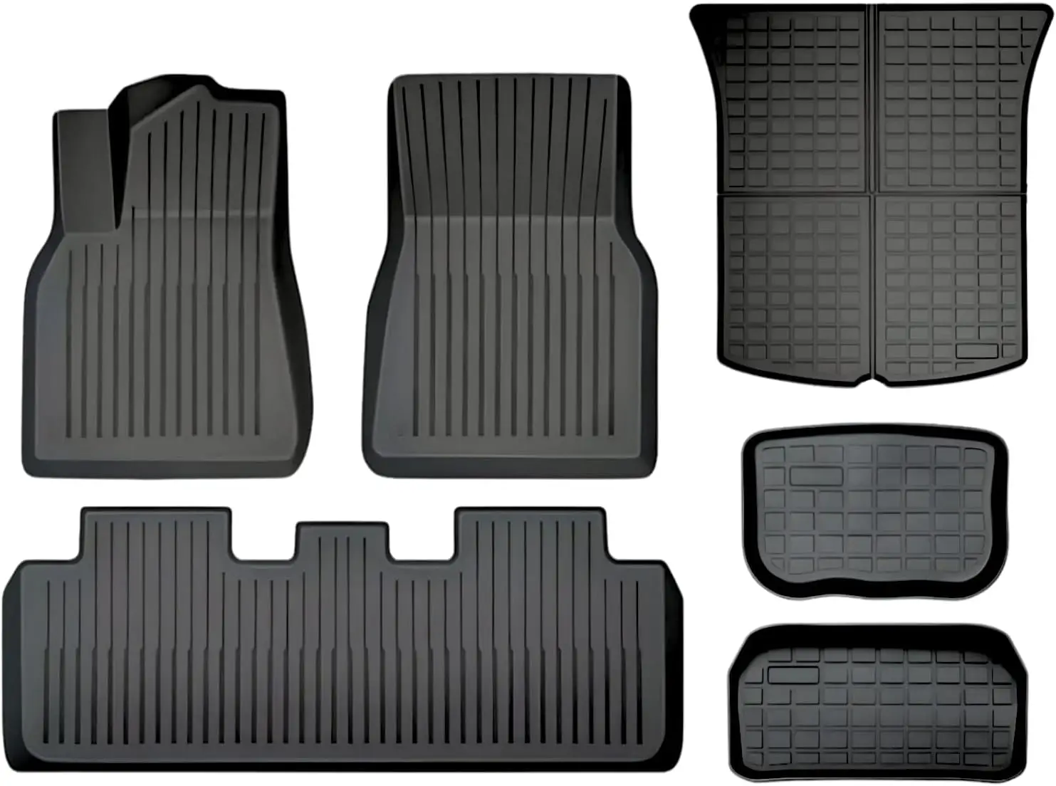 6PCS Full Sets Tesla Model Y Floor mats 2020-2023 All Weather Floor Mat Waterproof Anti-Slip TPE Tesla Model Y Floor mats