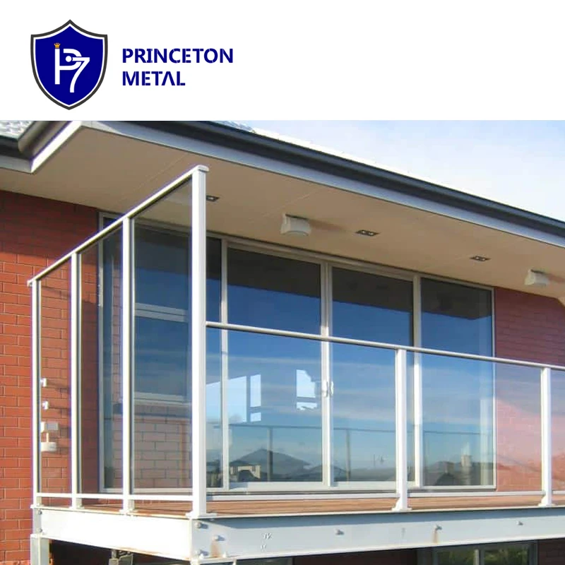 Factory supply DIY Decorative balustrade garden fencing aluminum post to post glass handrail for stair and deck