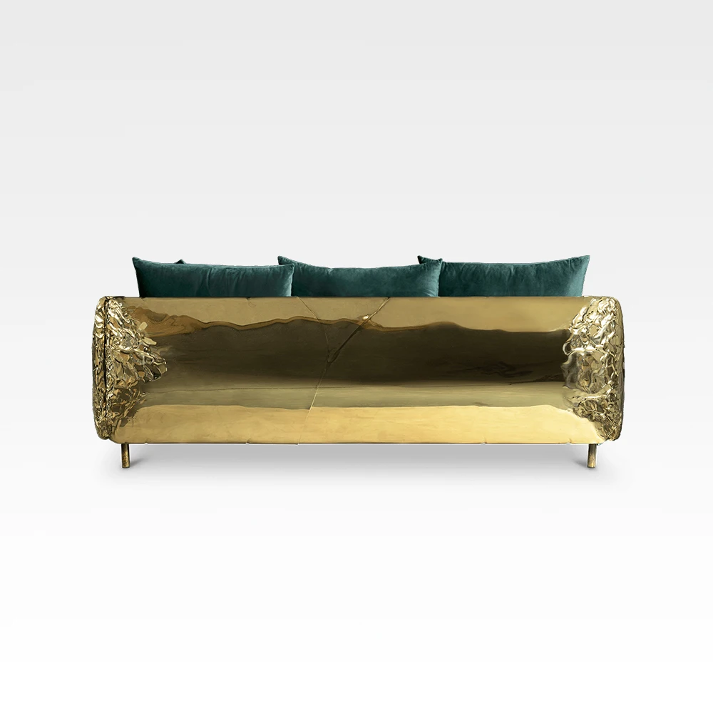Living Room Green  vintage velvet Sofa Furniture Sets Restaurant Luxury Golden High Quality Solid Wood Inner Frame Velvet Sofa