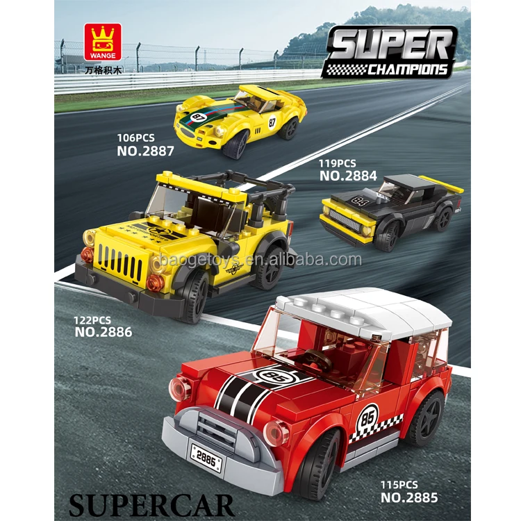 Wange mi ni coo per gift for birthday legoed education plastic brick building block sets for toys kids legoinged city car toy