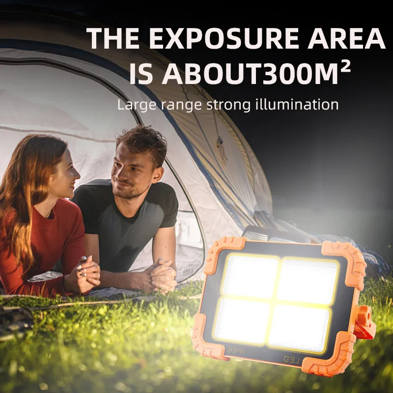 Multifunctional Working Light 4 Modes Handheld Solar USB C Charging Strong Magnet COB Foldable Work Lamp Emergency Car Repairing