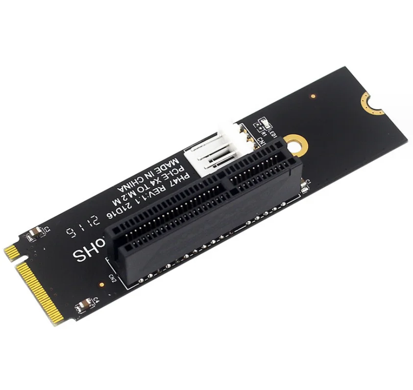NGFF M.2 To PCI-E 4X Riser Card M2 M Key To PCIe X4 Adapter With LED Indicator SATA Power