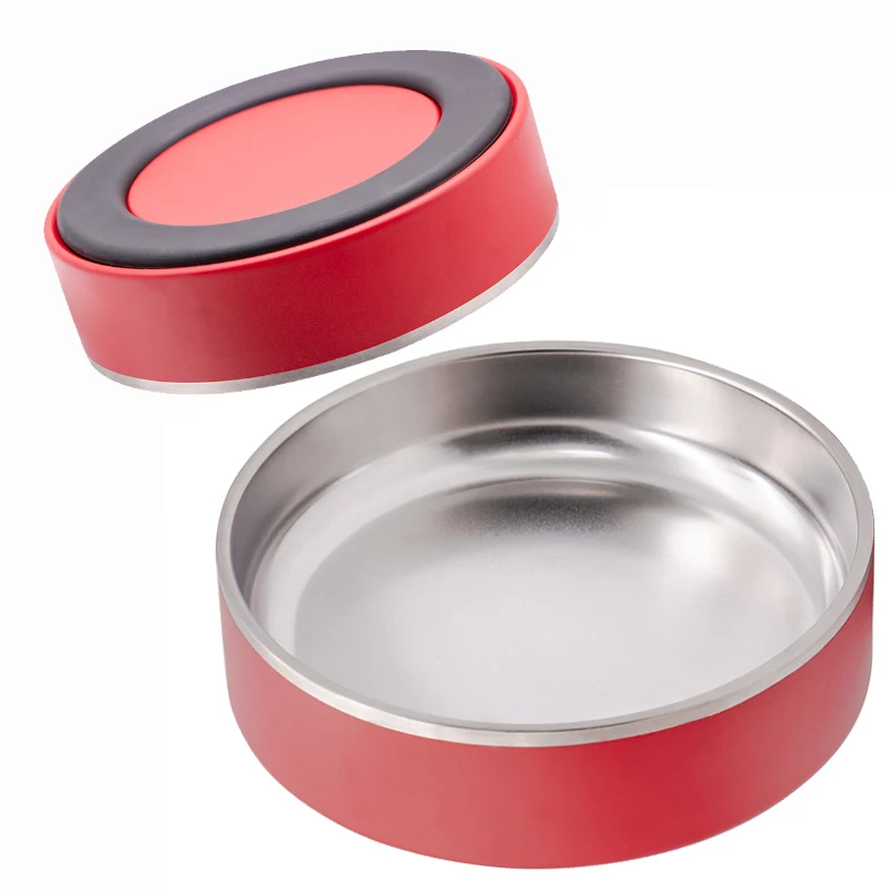 Wholesale Custom Logo Double Layer Stainless Steel Dog Bowl 32oz/42oz/64oz Vacuum Insulated Pet Feeder with Non-slip Feature