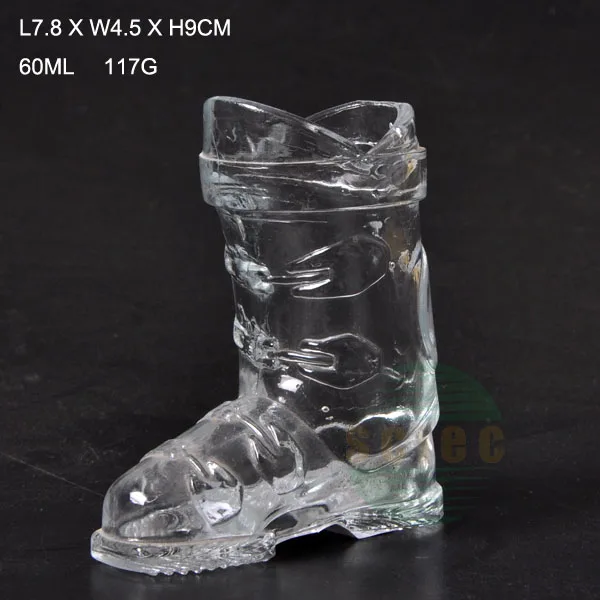 skiboot shaped shot glass Vodka spirit glass cup wine glass 40ml 1.4oz skiing boots fish design mini