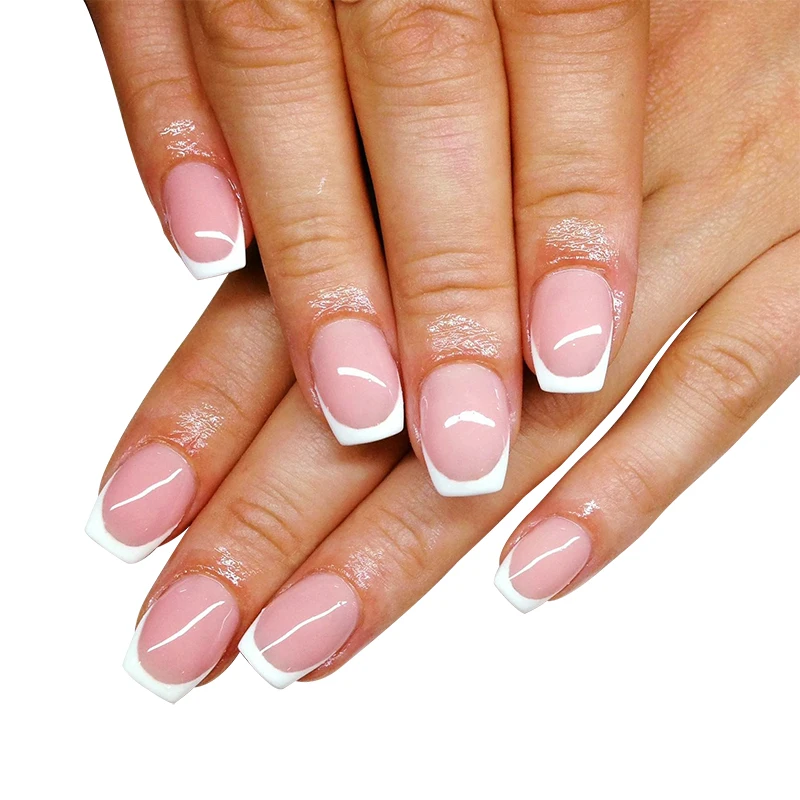 French Tips Design Waterproof Long Lasting False Nails Handmade Rhinestone Design Fake Nails Jewelry Artificial Nails