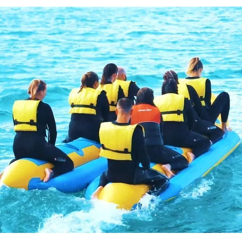 Water sport 12 rider large commercial inflatable towed banana taxi bus float banana boat for sale