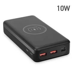 SOSLPAI super capacitor li-polymer battery mobile 10w wireless power bank 20000mah 2 usb quick charge phone power banks