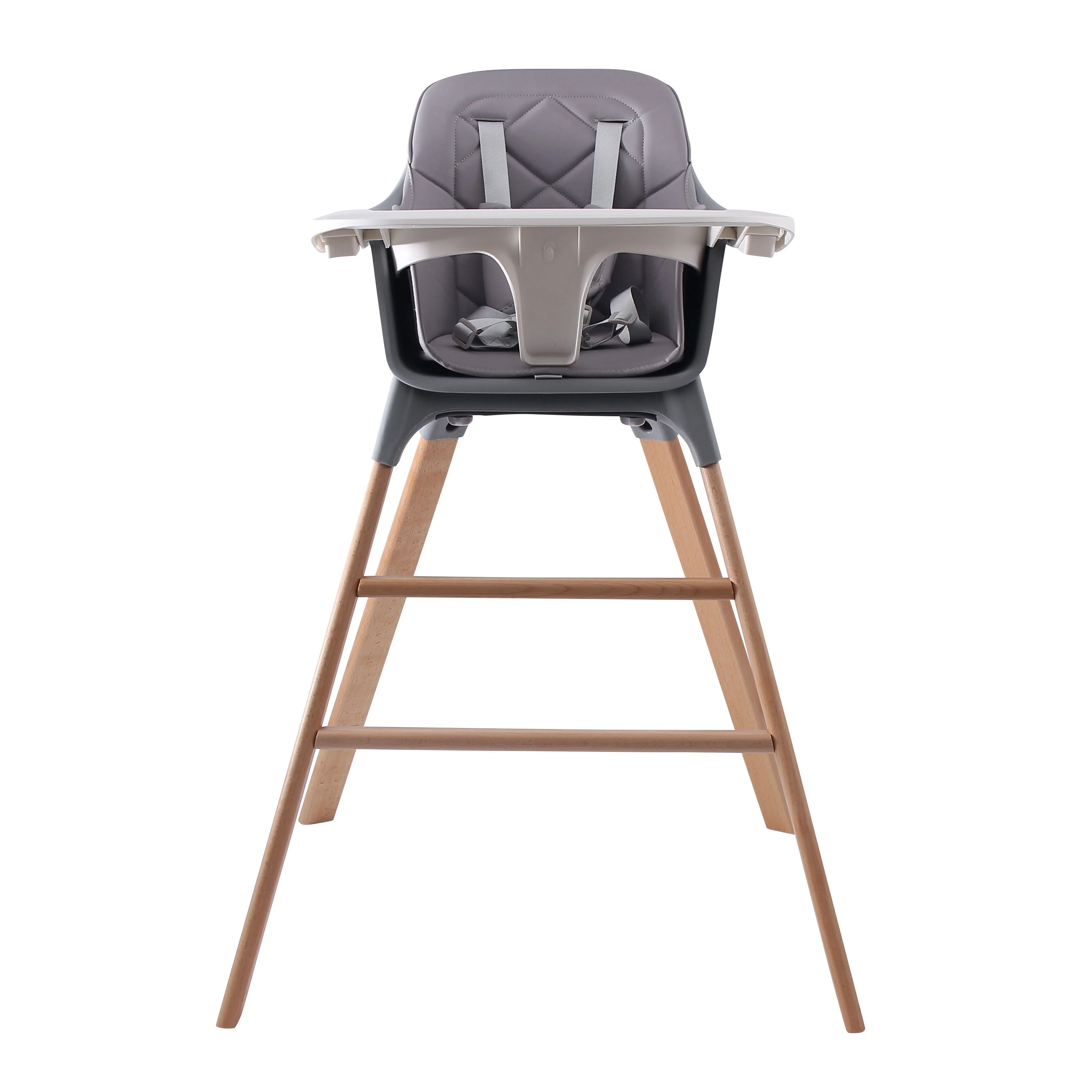 EN standard wood sticker safety high dining food eat tray metal pine baby eating chair