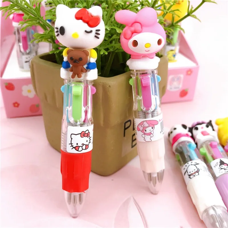 Wholesale Kuromi ballpoint pen 4 color KT melody pen cartoon Cute Kuromi figure ballpoint pens for kids 1010
