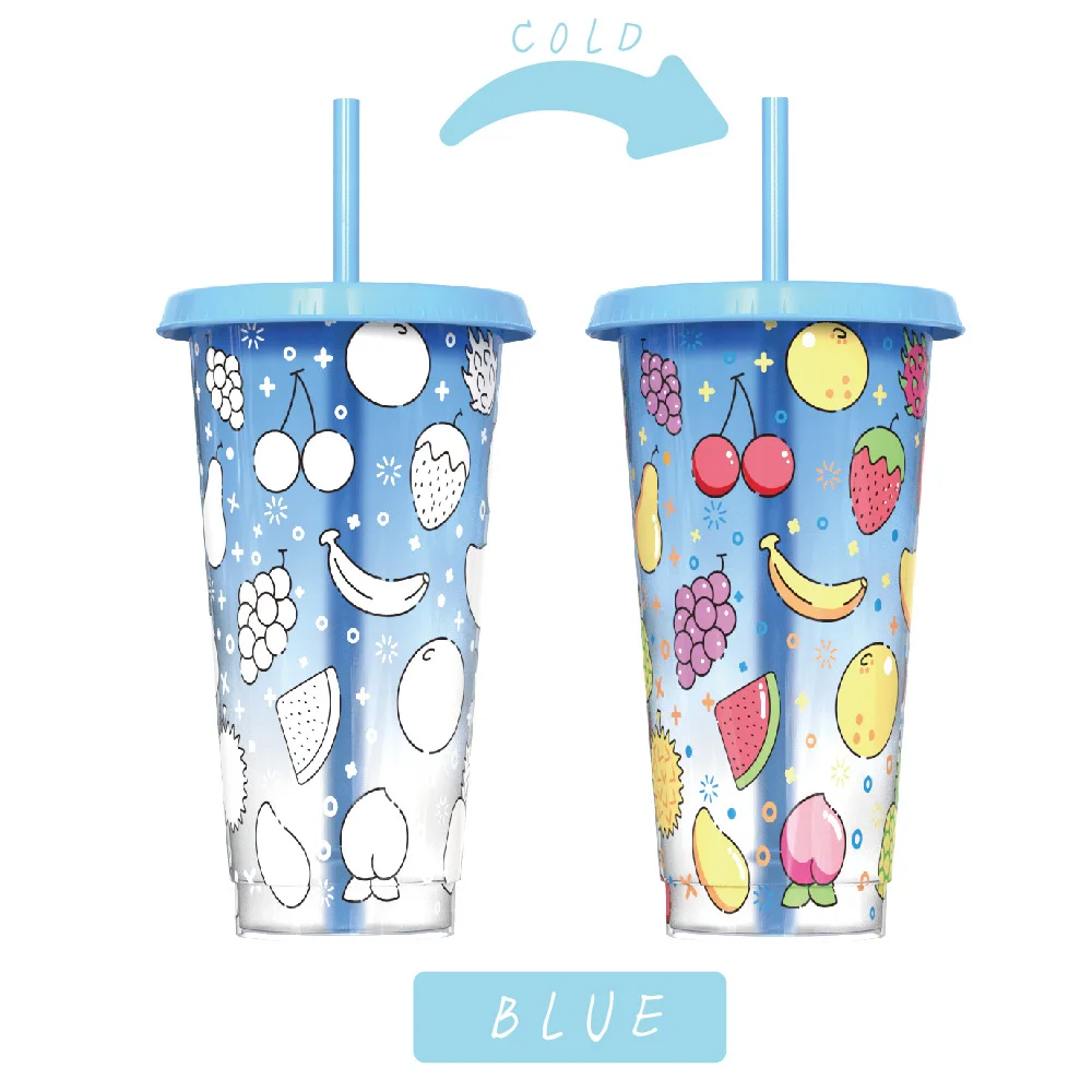 24oz Reusableplastic Coffee Mug reusable Plastic Coffee Cups hot Selling Color Changing Magic Mug Coffee Cups