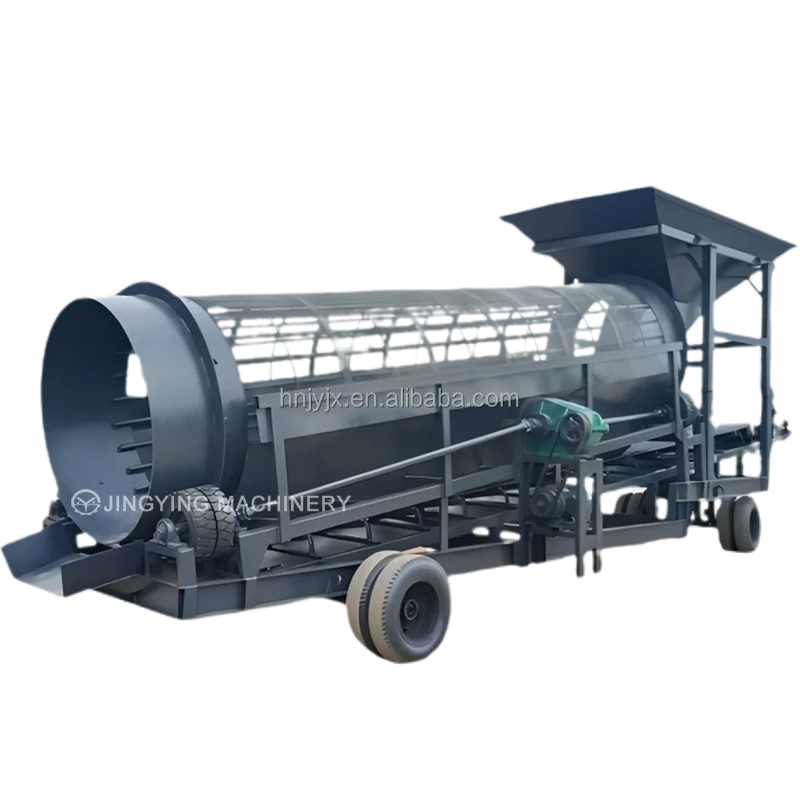 High Efficiency 300 TPH Rotary Shaftless Trommel Screen Rotating Drum Sieve For Gravel Sand