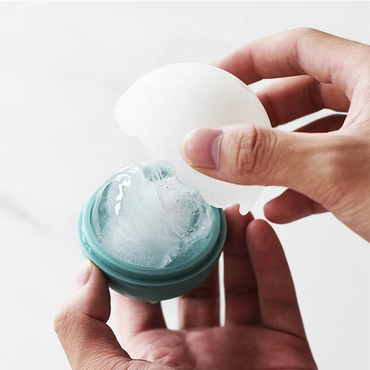 Amazon Supply Silicone large spherical chocolate mold lemon tea fruit tea whiskey ice hockey model making BPA Free