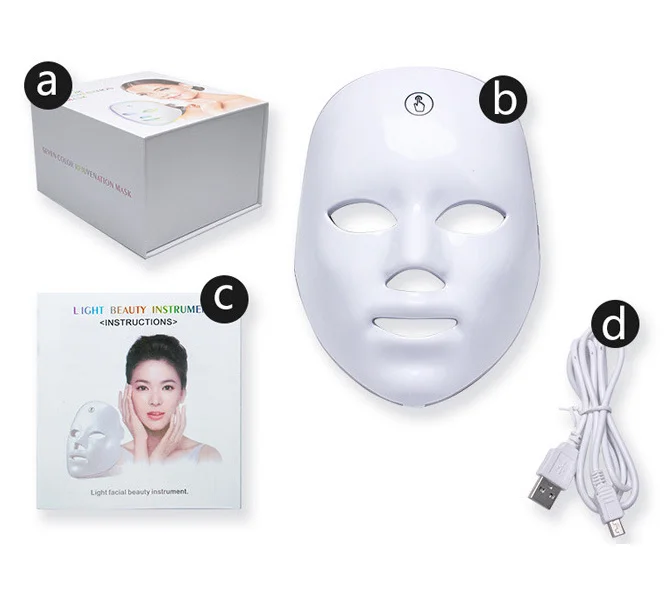 Usb Charging 7 color LED Beauty Mask Facial Care Photon rejuvenation beauty tool