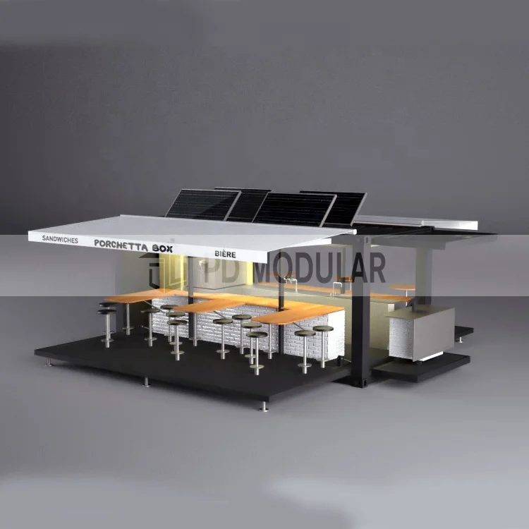 Movable container house and expandable folding sea shipping container coffee shop store for outdoor activities
