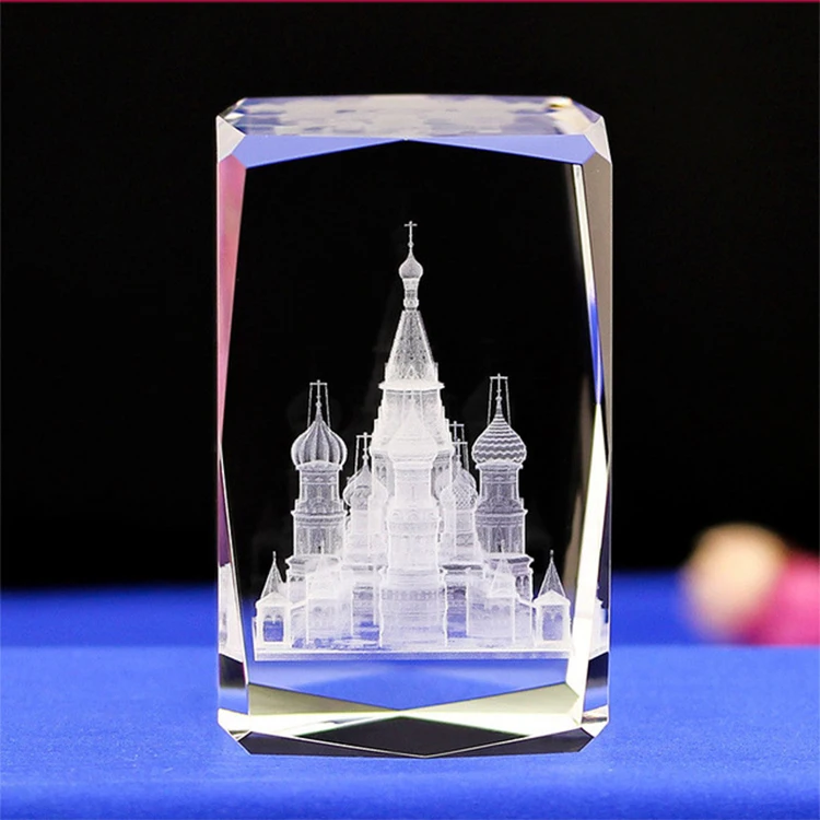 Wedding gifts Led Light Glass crystal Cube Rose 3D Laser Engraved Crystal blank With Base