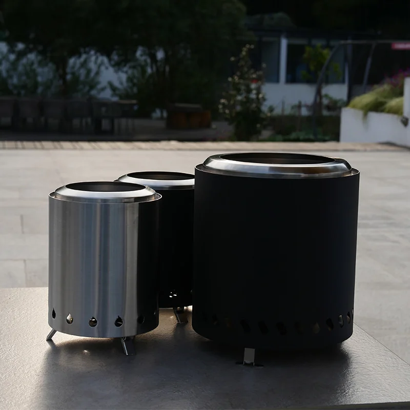 Stainless Steel Table Fire Pit Firewood Pot Stove Smokeless Fire Pit Firewood Stove