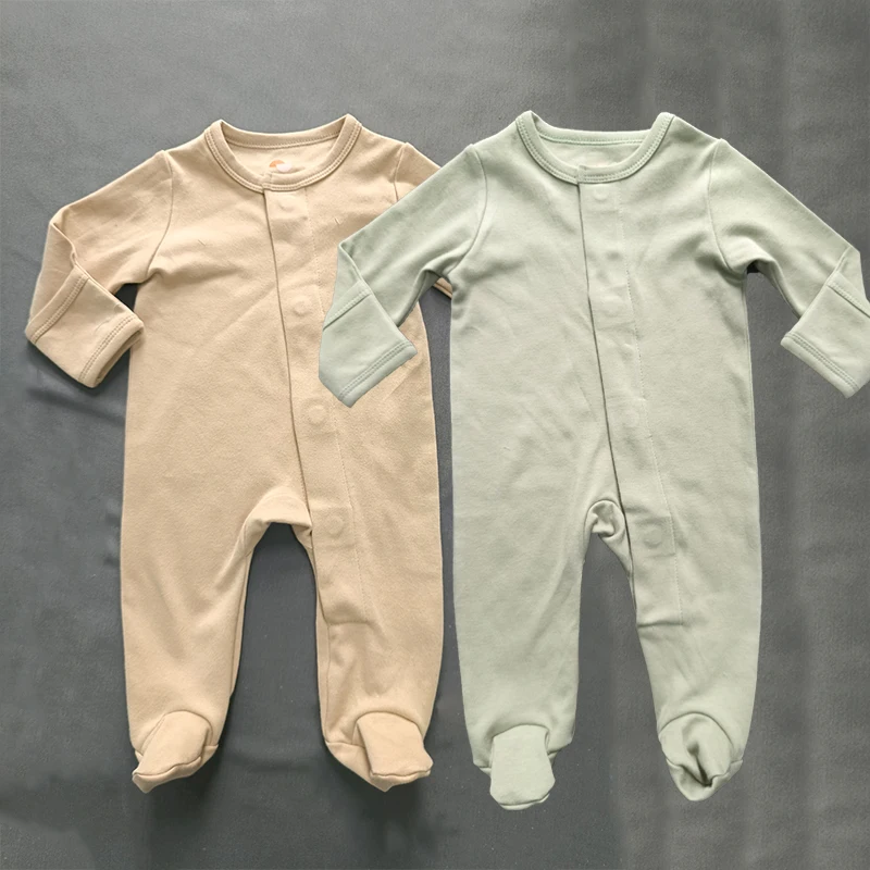 magnetic button bodysuit cotton baby onesie long sleeve footie baby clothes newborn magnetic baby rompers footie