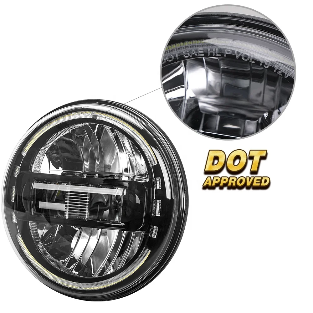 Emark Hight Performance Driving Light Auto Angel Eyes 7 Inch Led Headlight