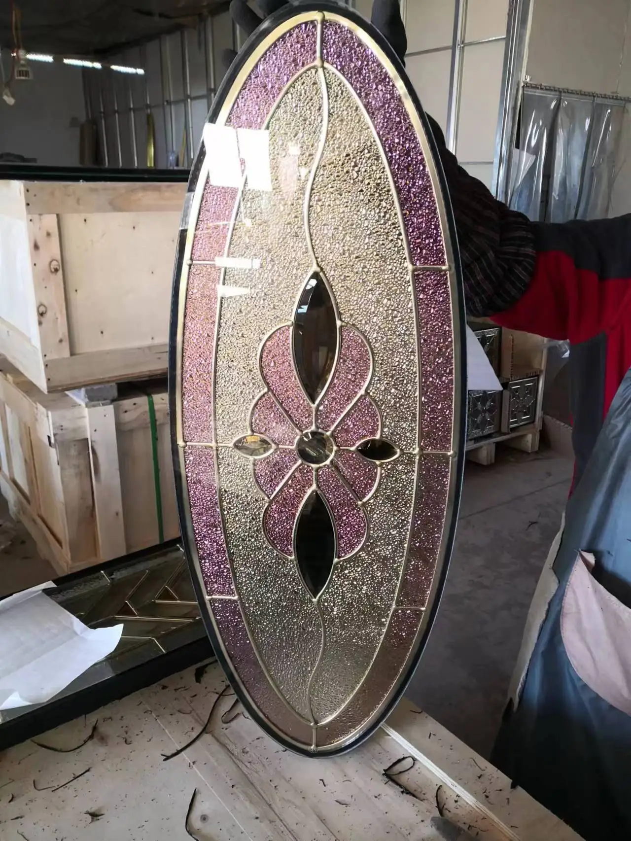 Decorative Tiffany Glass Panel For Wrought Iron Door Inserts