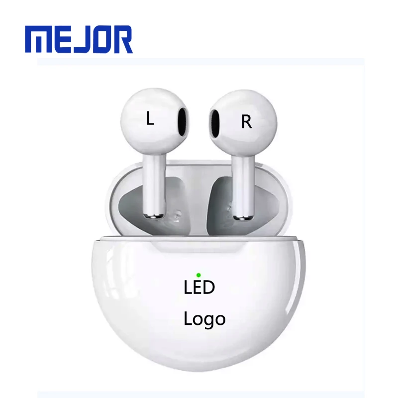 New BT Earbud Pro 6 wireless earphone 4 Round bass 5 Mini Sports Headset Pro6 TWS headphone